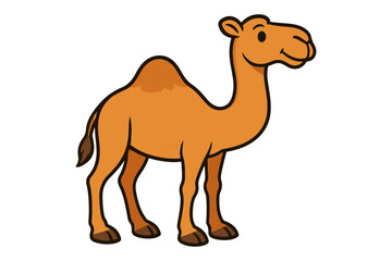 Cartoon Illustration of a Camel A Friendly Desert Animal for Education and Design