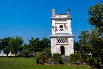 Historic remains of Masjid Pecinan Tinggi in Banten, Indonesia – an ancient mosque tower and mihrab from the Sultanate of Banten era.