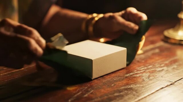 Unboxing a Mystery: Hands Opening a Small White Box