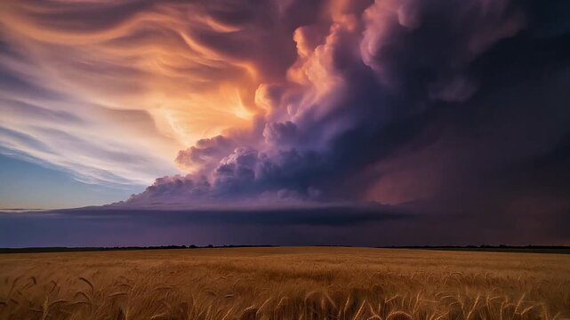Golden Storm: Supercell Sunset & Lightning