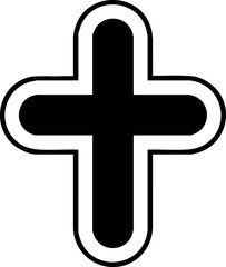 Obraz premium Black plus sign with rounded edges isolated icon.