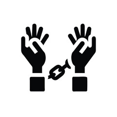 Obraz premium Hands with Broken Chain Icon