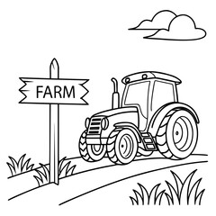 Tractor with Farm Signboard