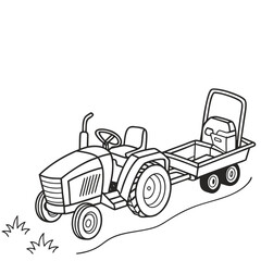 Tractor with Small Trailer