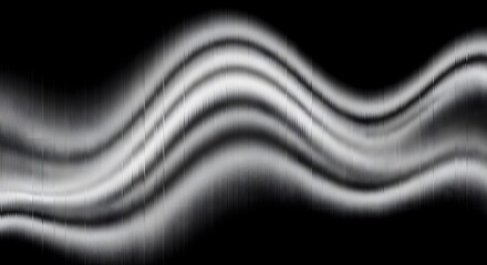 Abstract black and white wave pattern with distorted lines and texture