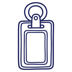 Obraz premium Blue Hand Drawn Badge ID with Ring for Name Tags and Events a Simple and Clean Design