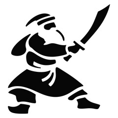 Obraz premium Santa Claus Warrior With Sword 