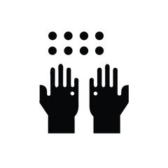 Fototapeta premium Accessibility Symbol Hands and Braille Dots