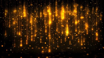 Fototapeta premium Sparkling golden lights create a mesmerizing backdrop for celebrations and festive events at night