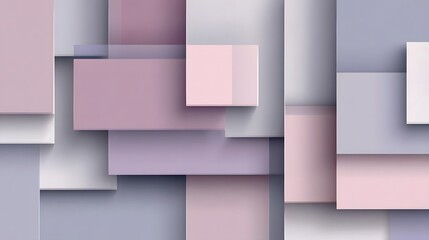 Obraz premium Abstract geometric background with overlapping pink and purple rectangles.