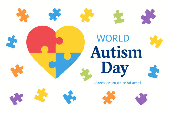 Promote World Autism Day with this uplifting heart puzzle design, ideal for social media campaigns and awareness events globally - Powered by Adobe