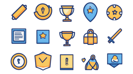 Employee Appreciation Day Icon Set with Awards and Recognition, Transparent Image