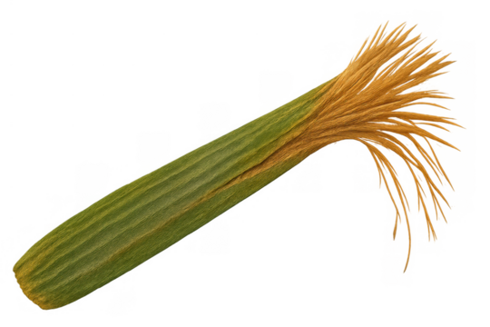 Corn husk figure representing a doll, isolated with a transparent alpha channel, symbolizing harvest, folk art, and tradition