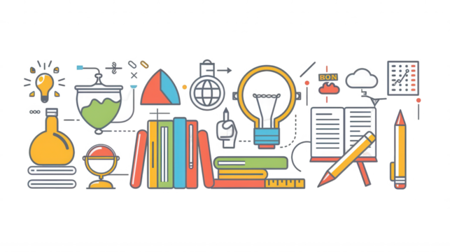 Back to School Transparent Image Thin Line Icons for Education Concept