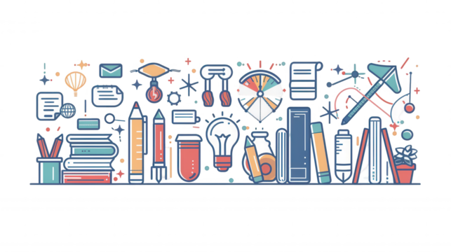 Thin Line Education Icons for Back to School Transparent Image Set