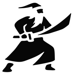 Obraz premium Dynamic Santa Claus With Sword