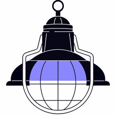 Illustration of a dark, industrialstyle bulkhead light fixture