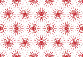 Seamless background with poinsettia flowers, Christmas pattern. Winter holidays background, wallpaper, repeat pattern textile design. Vector isolated on white