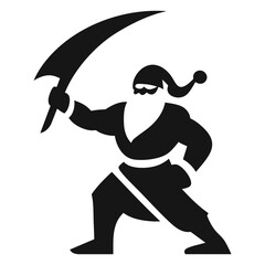 Obraz premium Santa Claus Warrior With Sword 