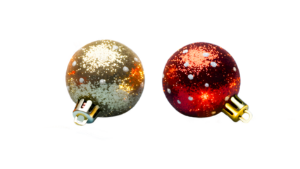 A row of various Christmas toys on a white background. Created using artificial intelligence