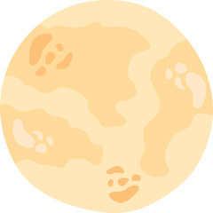 Pale Orange Moon With Craters Isolated On Transparent Background Subtle Texture And Round Shape Representing Celestial Body In Space And Astronomy