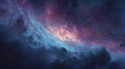Fototapeta premium Breathtaking View of a Colorful Cosmic Nebula in Deep Space.