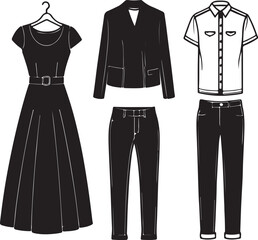 vector illustration of a black dress