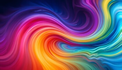 Obraz premium Vibrant Rainbow Swirl Abstract Background