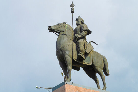 ULAN-UDE, RUSSIA - SEPTEMBER 05, 2025: Abai Geser is a hero, savior of humanity, a character from the Buryat heroic epic. Monument in Ulan-Ude