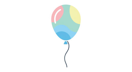 Decorative floating balloon in soft, colorful hues, ideal for birthday designs and cheerful holiday themes