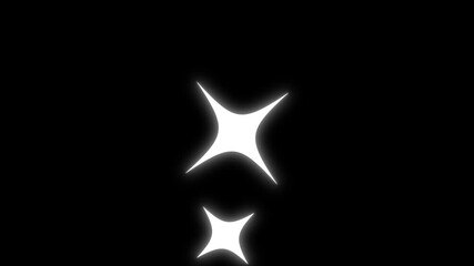 Sparkling stars effect animated,Fairy shining flashing magic twinkle stars,twinkling Stars effect,fast glowing line motion, white cartoon blinking starS,on black screen background.4K - Powered by Adobe