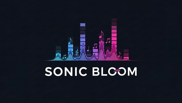 Sonic Bloom - A Vibrant Cityscape of Sound and Color.