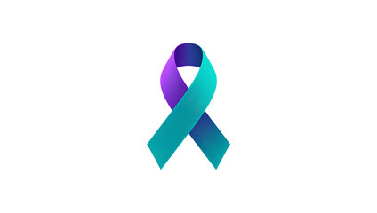 Suicide prevention awareness ribbon isolated for mental health support isoleted on transparent background