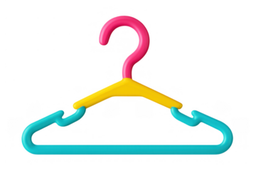 Colorful plastic clothes hanger for children's apparel, promoting organization and fashion for kids' wardrobes