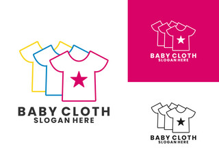 three line baby clothes logo design vector template. baby clothing logo design vector template