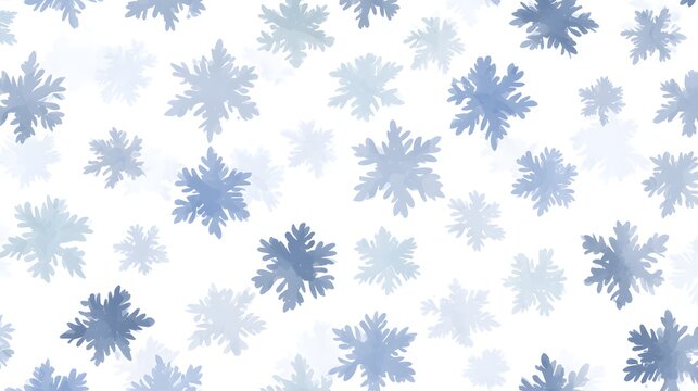 Delicate blue watercolor snowflakes on a clean white winter background. - Powered by Adobe