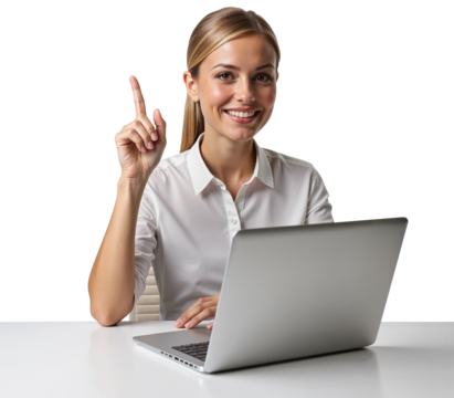 Professional Person Pointing Upwards – Business Strategy and Idea Concept for Corporate Presentations and Marketing