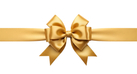 gold bow isolated on white background