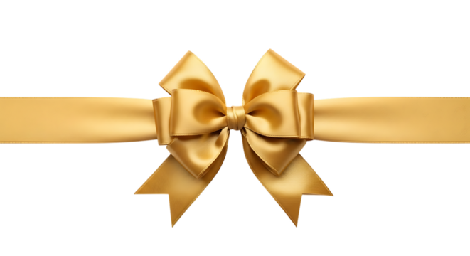 gold bow isolated on white background