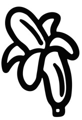 Hand drawn banana outline for healthy snack, protein, fruit, kid colouring book, running competition, marathon, people, diet, exercise, sport, activity, lifestyle, hobby, grocery shopping, supermarket