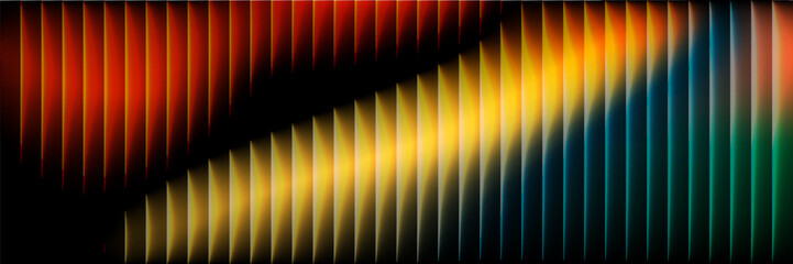 Glass gradient texture with teal and navy ripple pattern and smooth light distortion. Wavy abstract flow, futuristic blur effect, reeded vertical displacement.