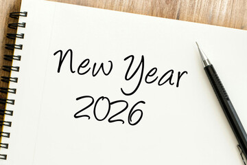 New Year 2026 Goals and Future Planning Fresh Start and Aspirations on a Notepad for Personal or Business Endeavors