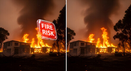 Urgent fire risk warning as wildfires engulf homes and property, highlighting the devastating impact of natural disasters and climate change, a call for preparedness