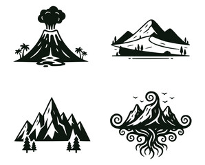 Mountain Silhouette Vector Collection
