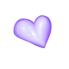 Purple heart isolated on white background 