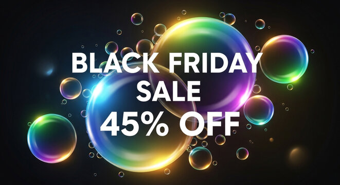 Don't miss the Black Friday savings with a vibrant 45% off promotion, perfect for attracting customers and boosting sales during the holiday shopping season