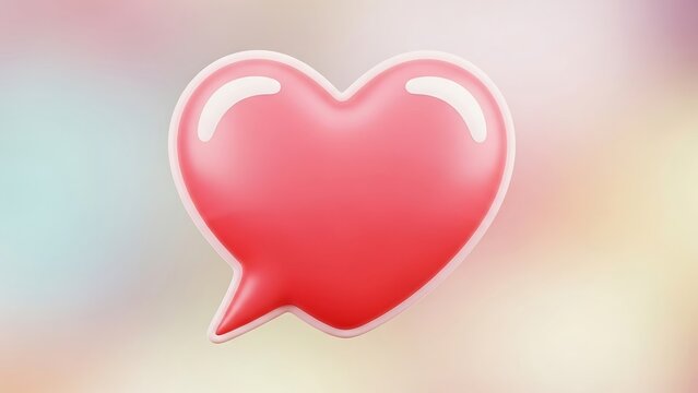 Heart-Shaped Speech Bubble - A Symbol of Love and Communication.