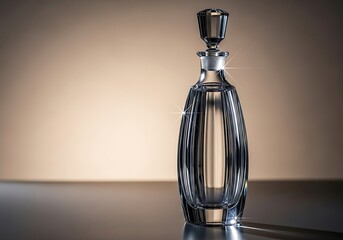 Exquisite Crystal Decanter Shimmers Under Gentle Illumination and Reflections