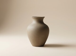 Elegant ceramic vase with smooth texture and soft lighting