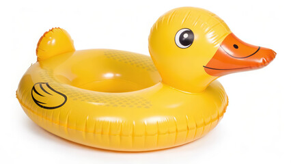 Duck tube float ring pool toy bright yellow inflatable with cute face cheerful summer vibe for water fun